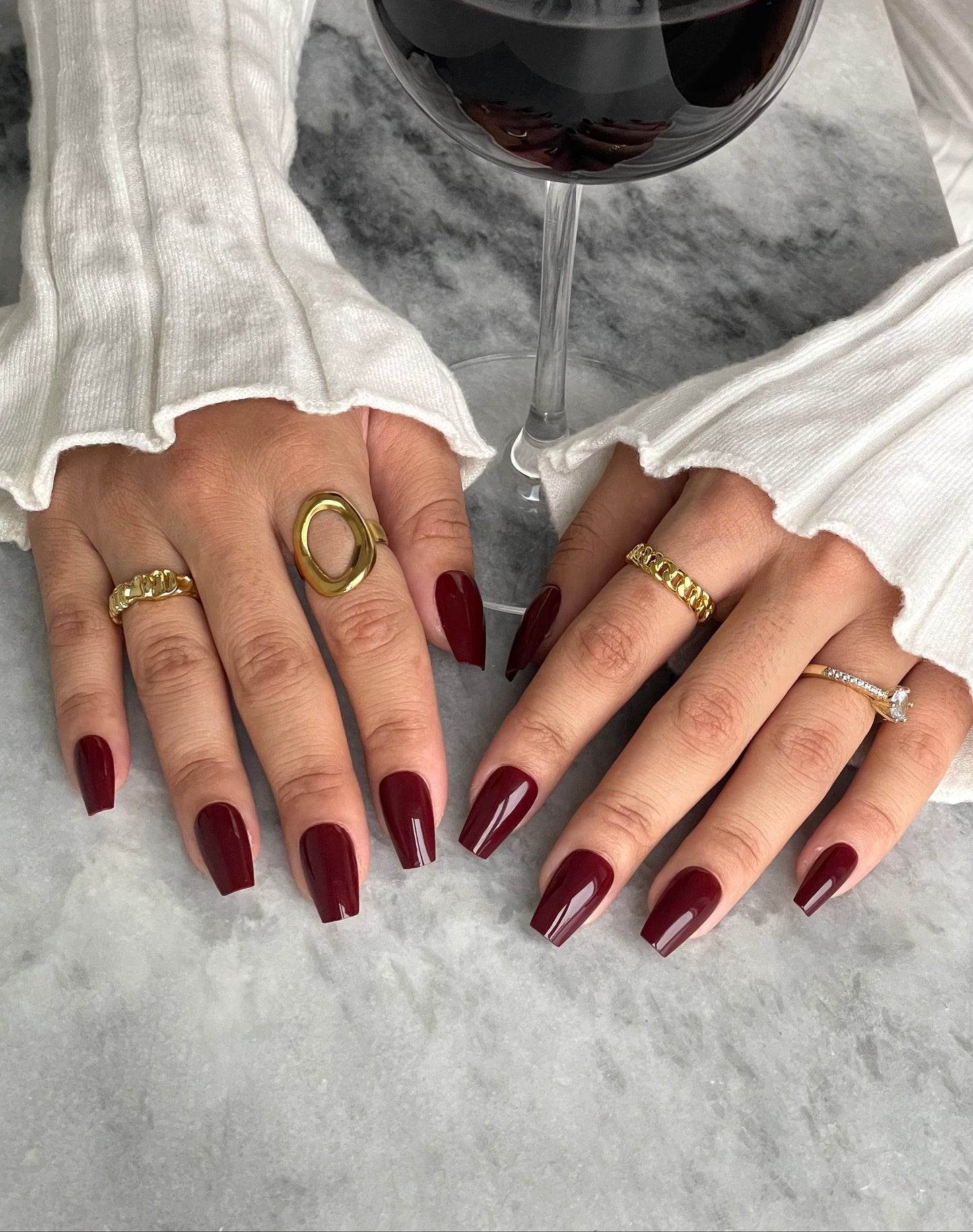 Wine Red Short Coffin