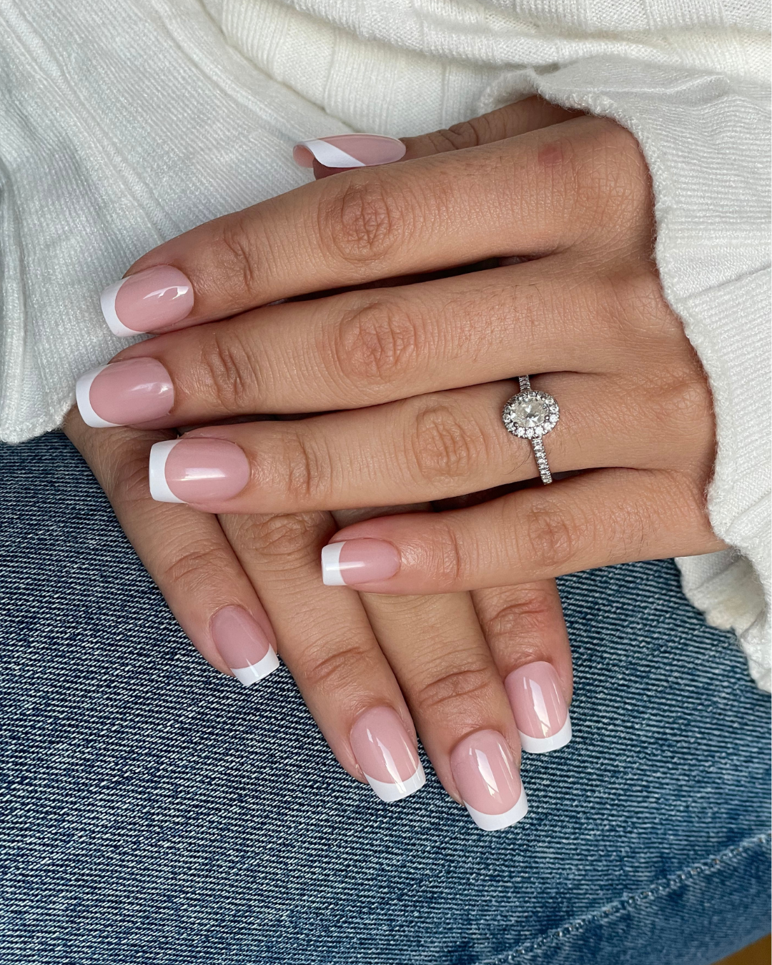 Classic French Tip Short Square