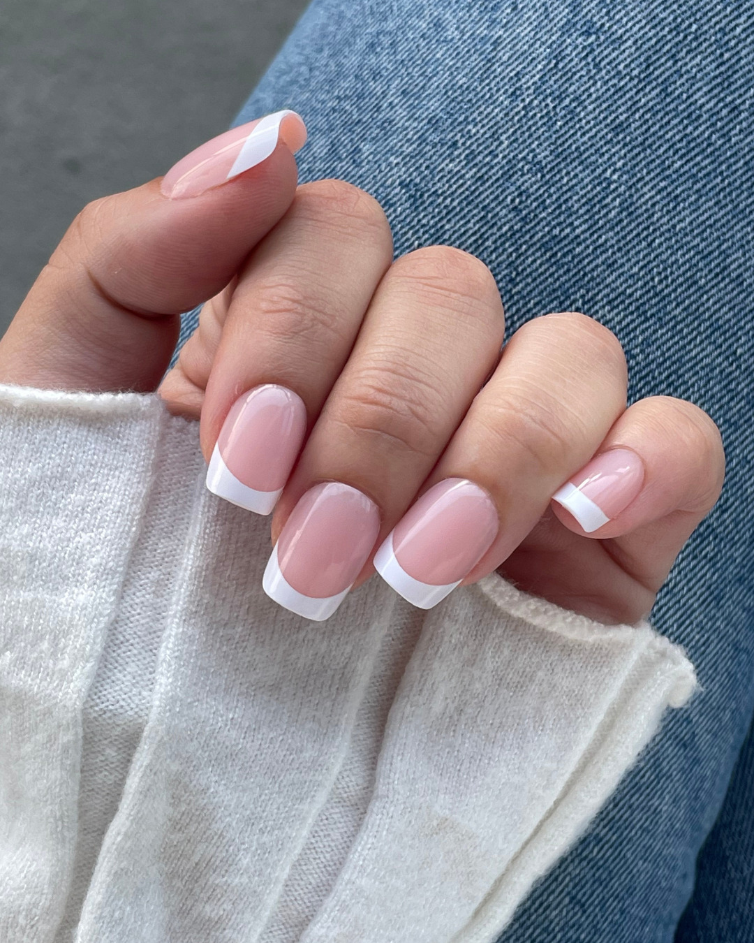 Classic French Tip Short Square