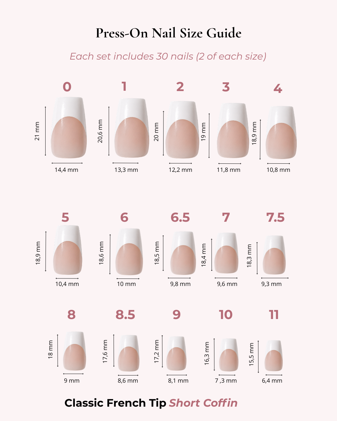 Classic French Tip Short Coffin