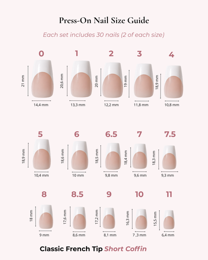 Classic French Tip Short Coffin