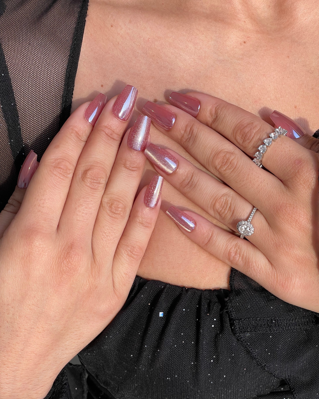 Crystal Rose Short Coffin