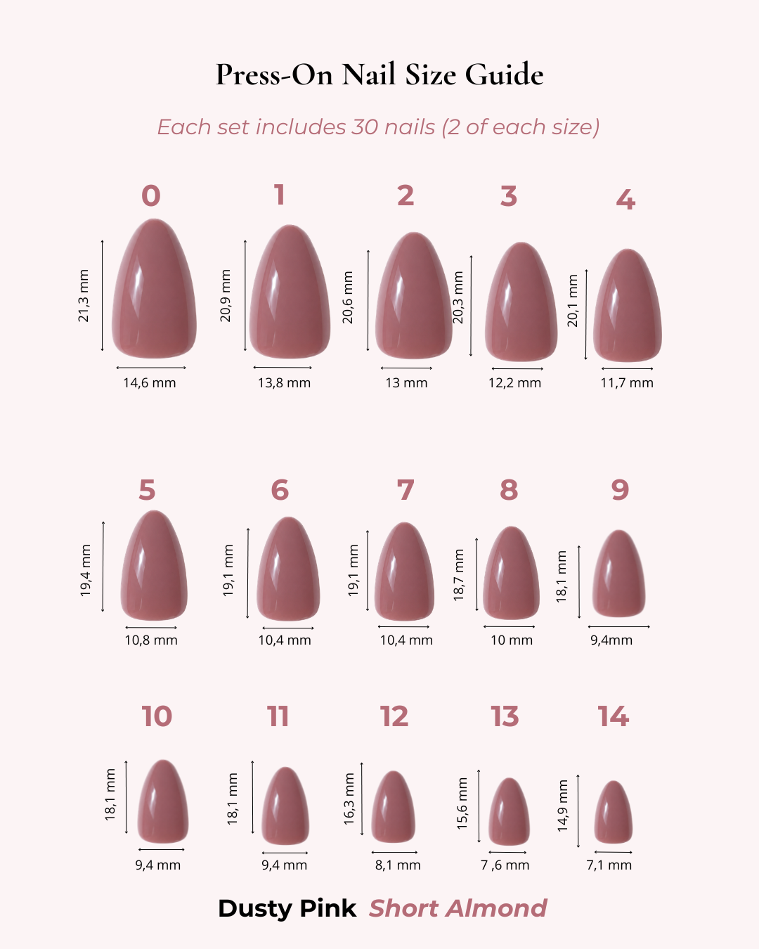 Dusty Pink Short Almond