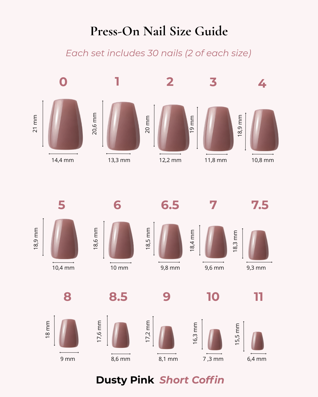 Dusty Pink Short Coffin