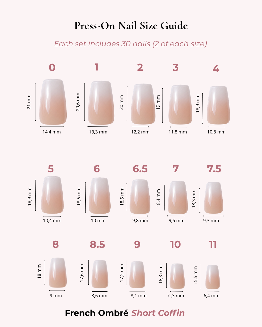 French Ombre Short Coffin