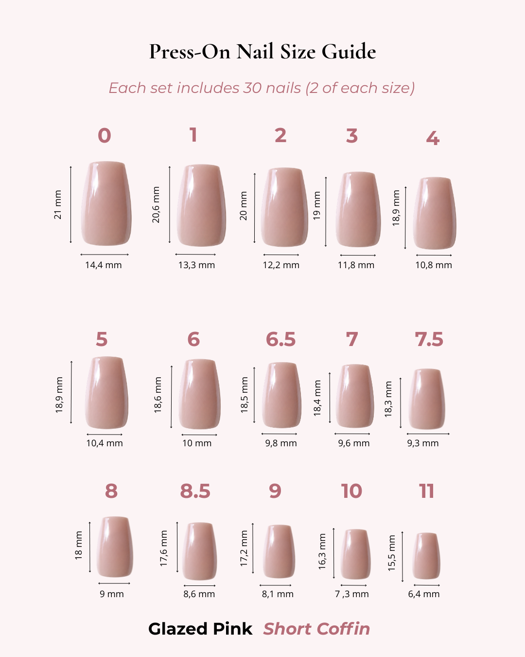 Glazed Pink Short Coffin