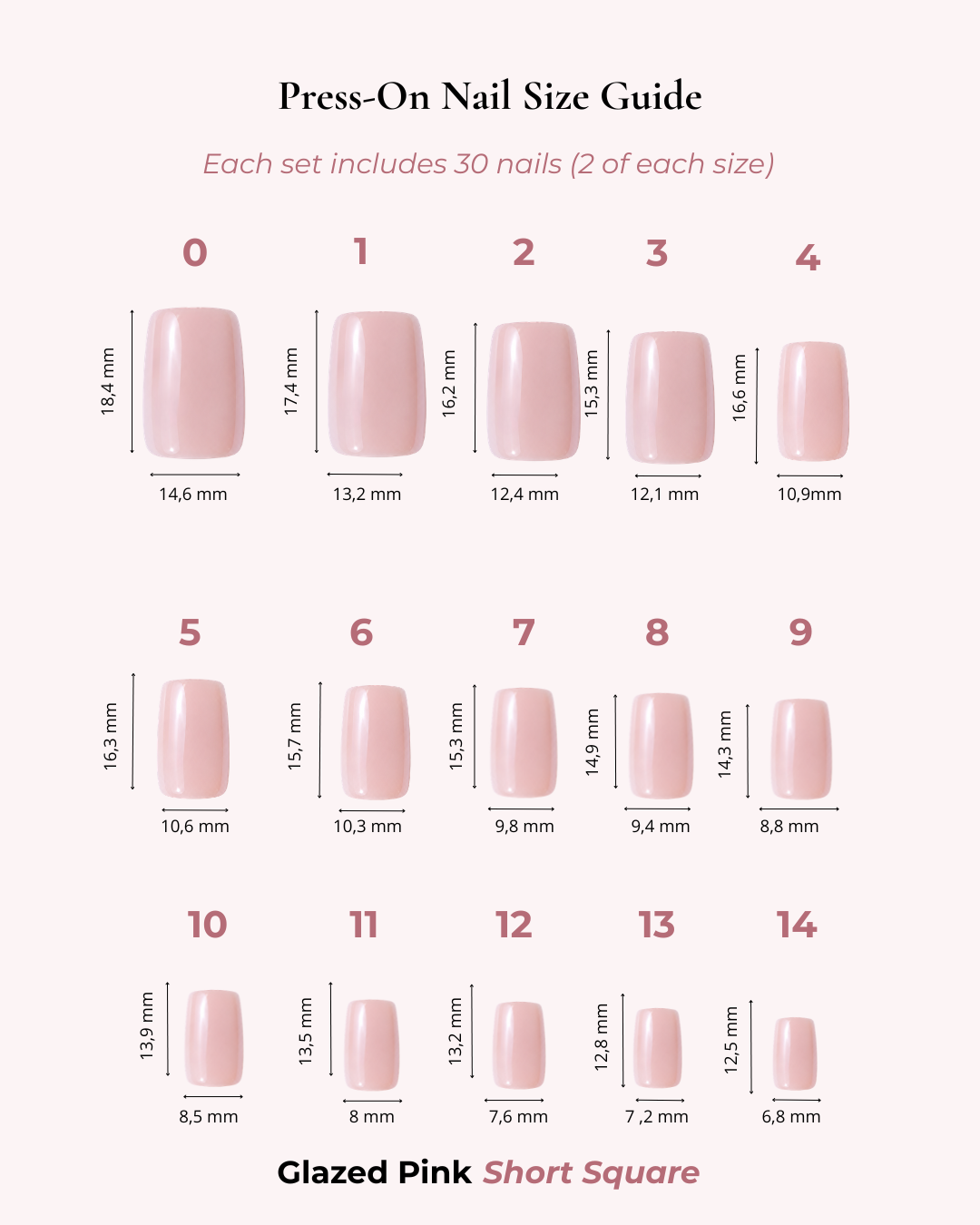 Glazed Pink Short Square