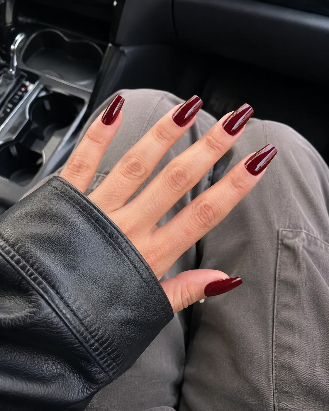 Wine Red Short Coffin