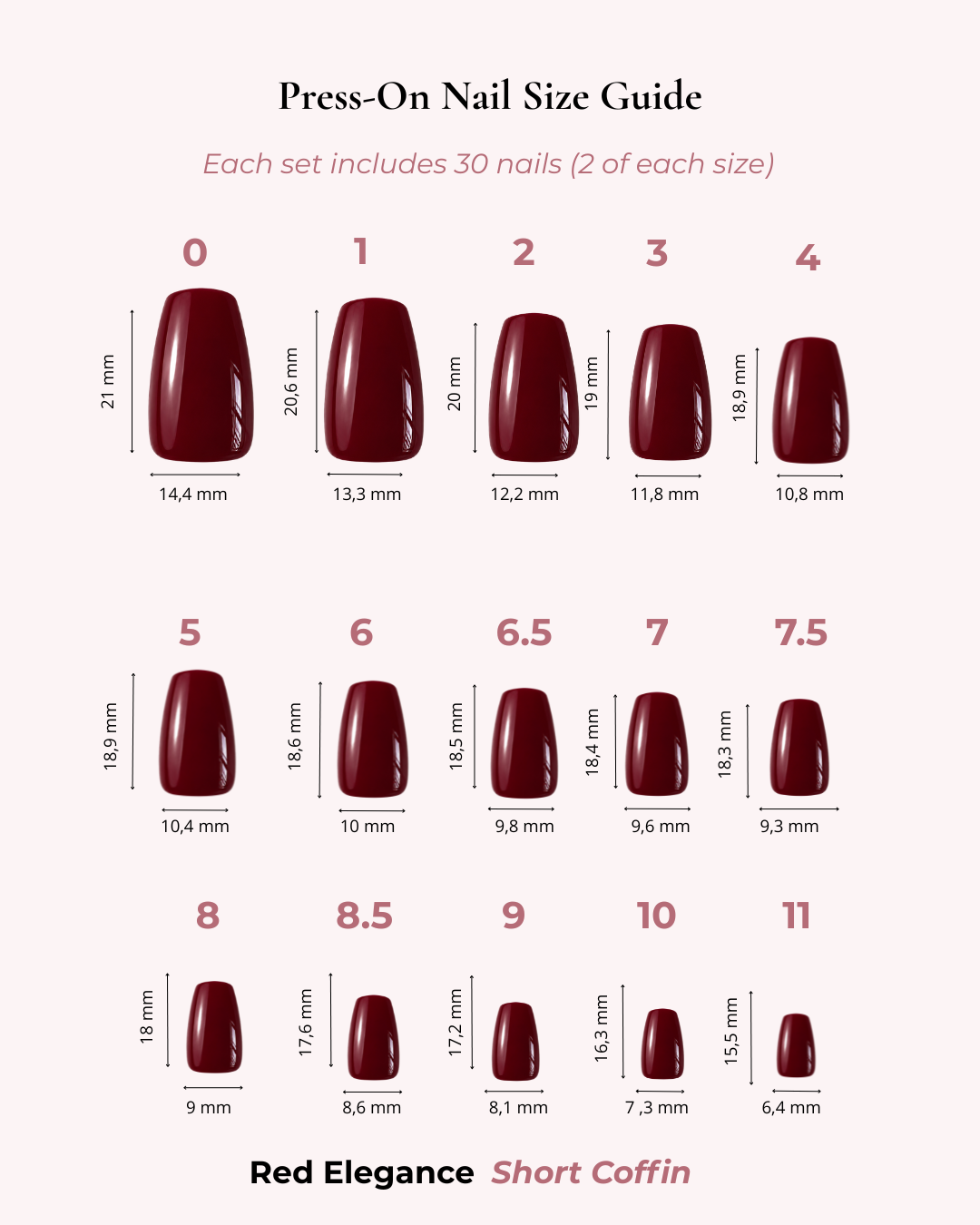Red Elegance Short Coffin