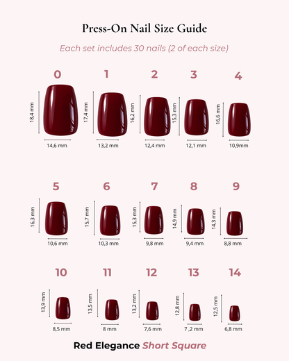 Red Elegance Short Square