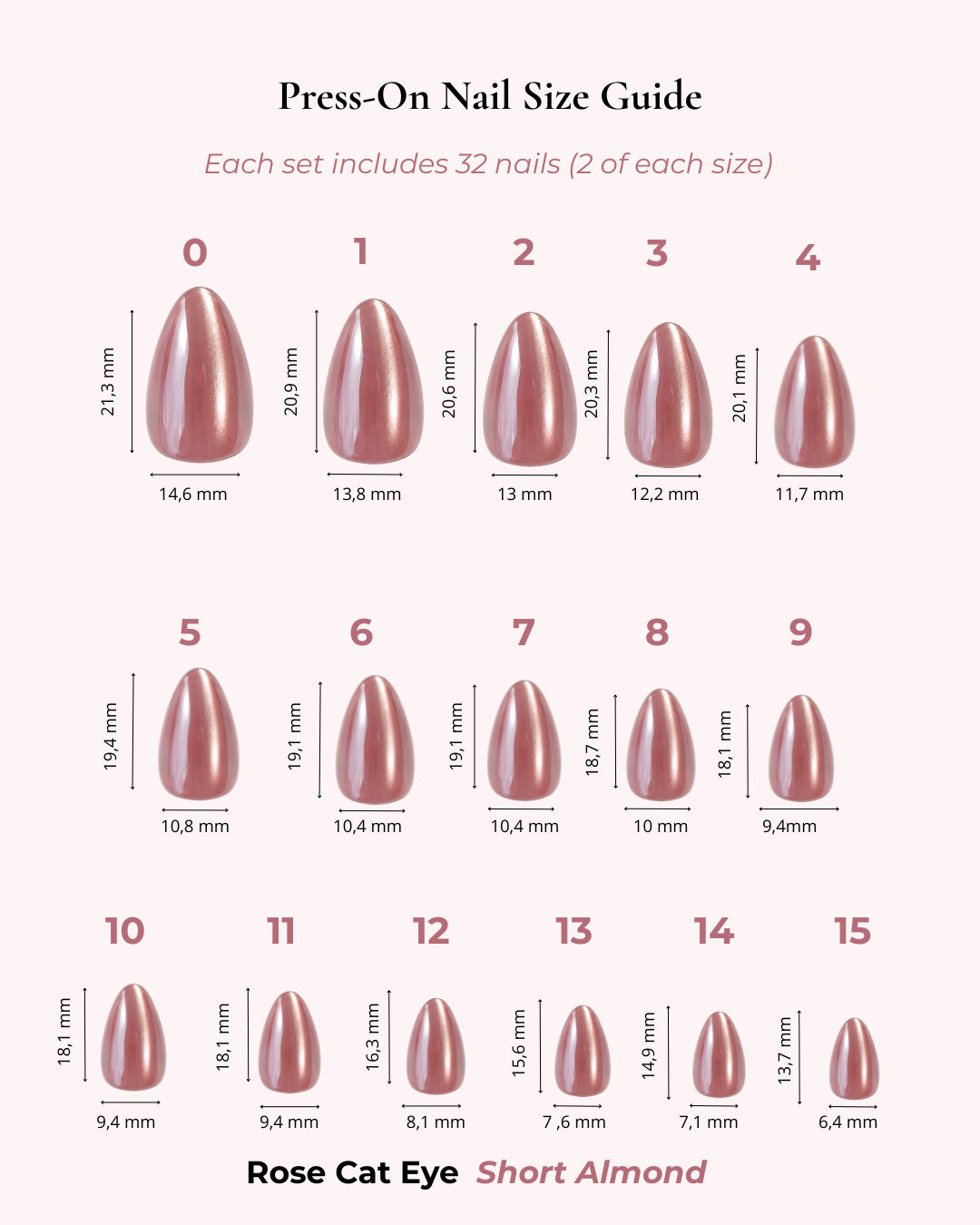 Rose Cat Eye Short Almond