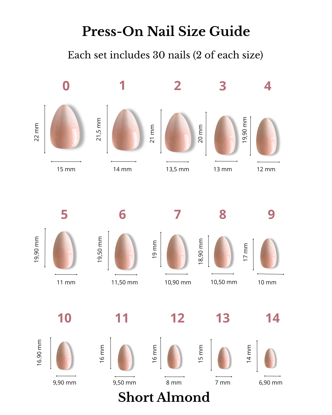 French Ombre Short Almond