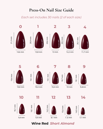 Wine Red Short Almond