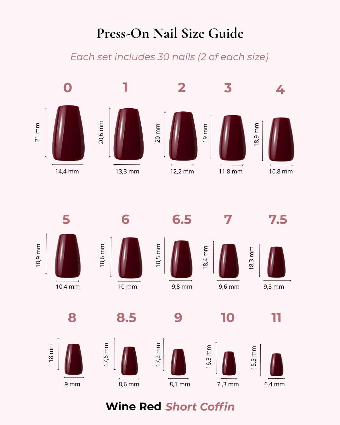 Wine Red Short Coffin