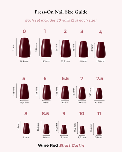 Wine Red Short Coffin