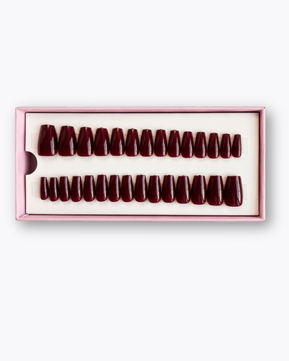 Wine Red Short Coffin