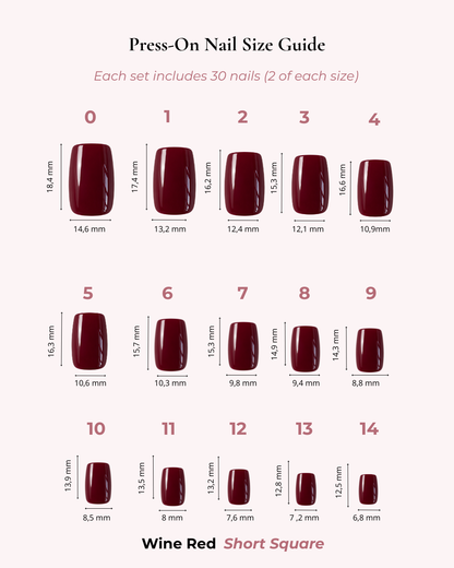 Wine Red Short Square