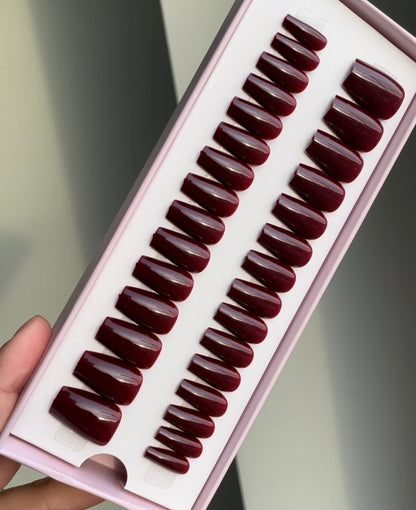 Wine Red Short Coffin